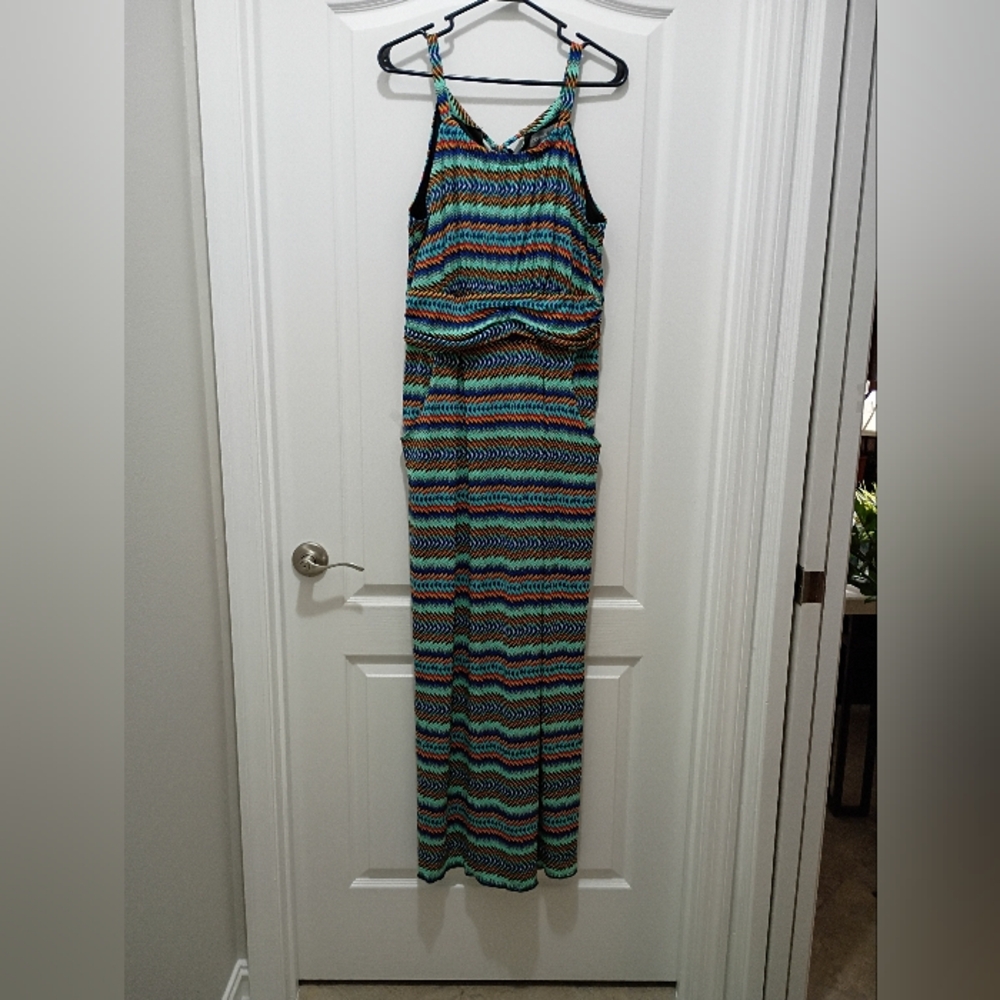 Donna Ricco Vibrant Patterned Maxi Dress